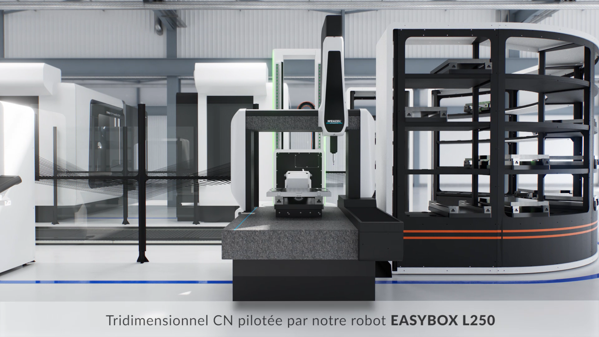 Machine Engineering Data tridimensionnel CN pilotée par robot EASYBOX L250 - Animation 3D