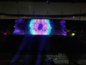 Ondulations 3D pour le video mapping de xbox et FFF au stade de France