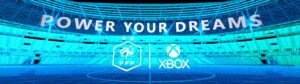 Slogan de XBOX ET FFF - Power your dream - 3D video mapping